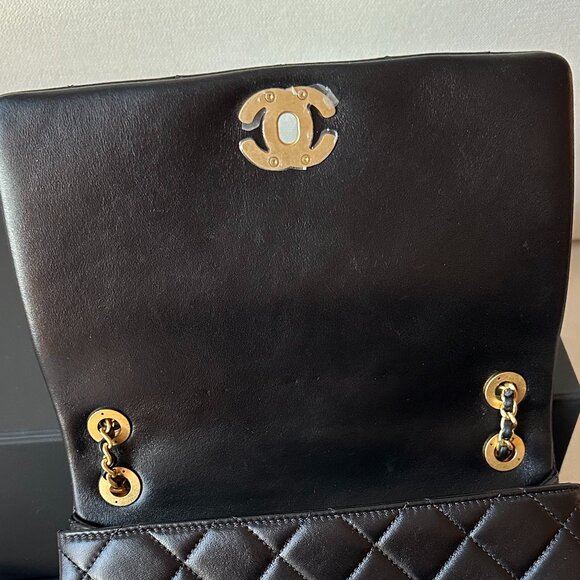 Chanel Small Flap Bag Black Lambskin Gold Tone Metal - Picture 8 of 13